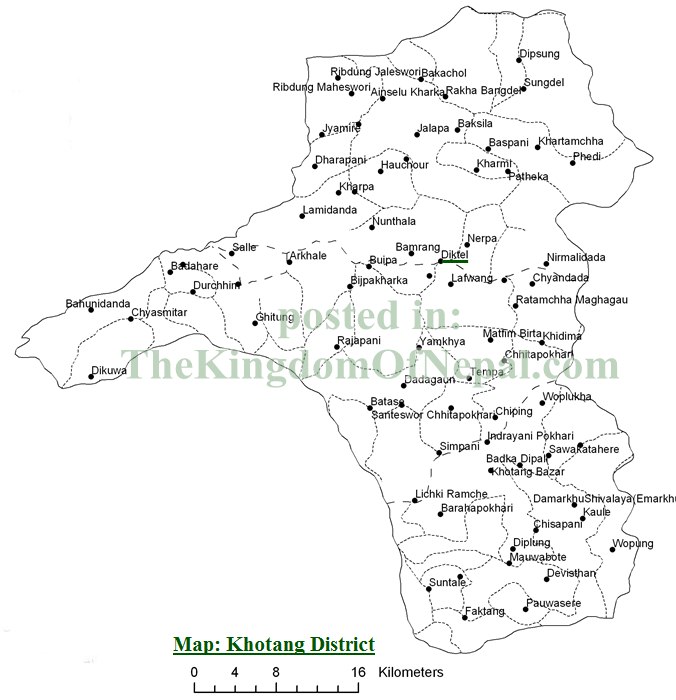 Khotang District Map
