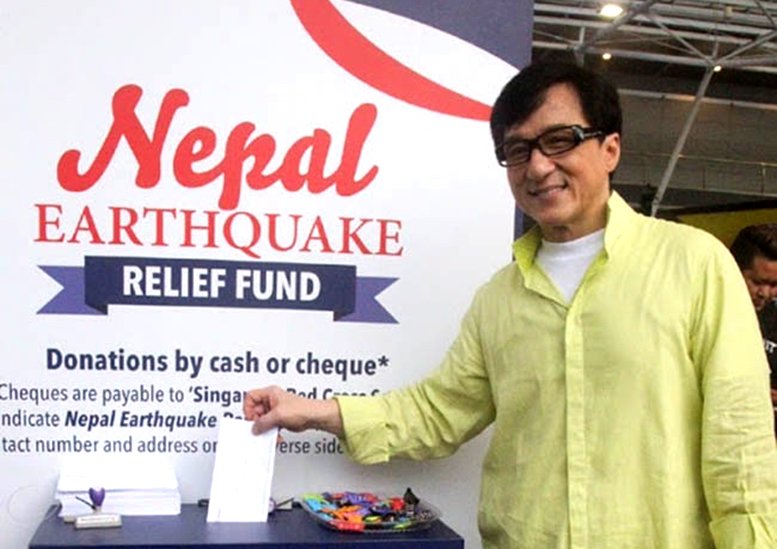 Jackie Chan donates for Nepal Earthquake victims US $100K