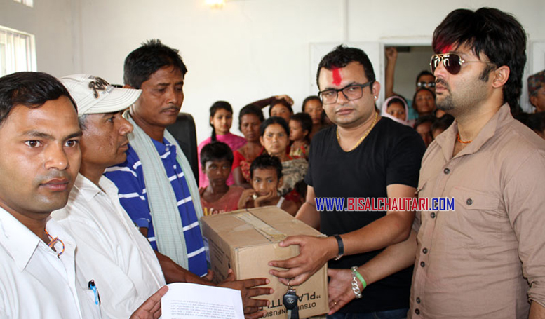 aaryan sigdel and Subas Giri Earthquake victims to medicine distribution